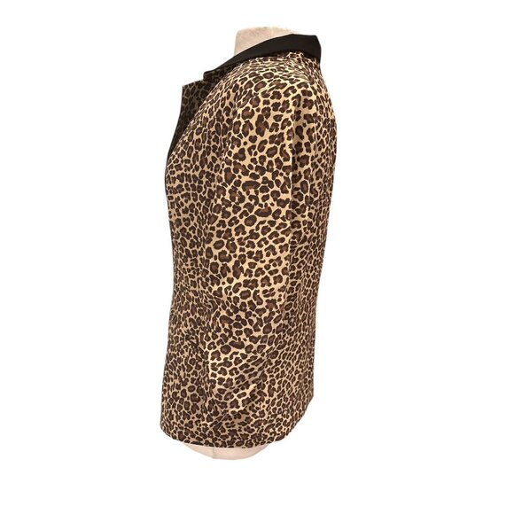 Rachel Zoe Leopard Print Blazer Medium Polyester/Spandex Blend - Picture 2 of 9